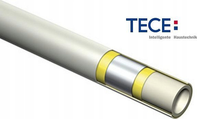 Tub shumë‑shtresash Tece Flex PE-Xc/Al/PE-RT, 25x4mm, 50m, i bardhë