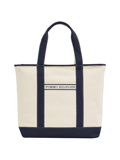 Çantë plazhi për femra Tommy Hilfiger, bezhë/ e zezë