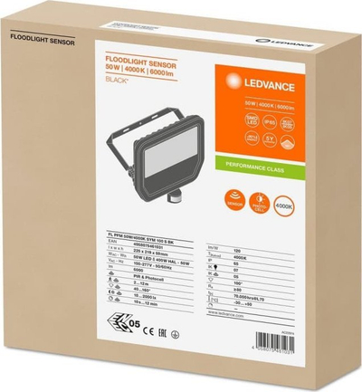Reflektor LED Osram Ledvance, 41W, 4000K, me sensor PIR, ngjyrë e zezë