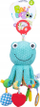 Lodër varëse për bebe Octopus Rattle Pendant, me pasqyrë dhe lodra për kafshim, shumëngjyrëshe