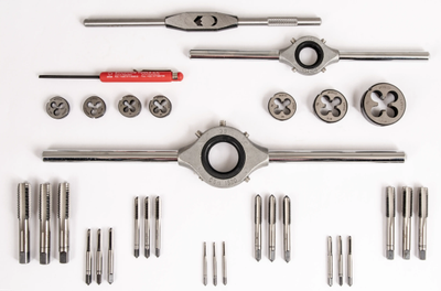 Set filiere dhe tapa Modeco Expert, M3 M12, 31 copë, kuti plastike e zezë