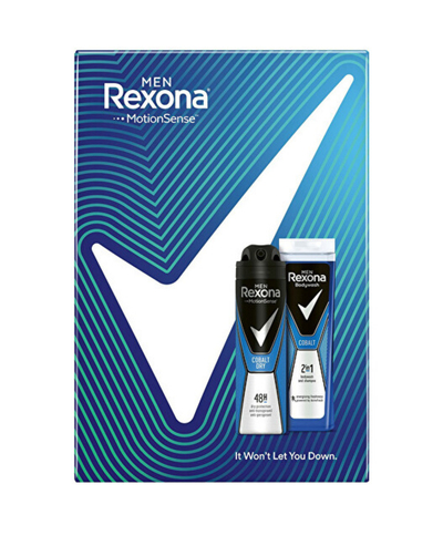 Сет за тело Rexona Cobalt, гел за туширање и шампон 2 во 1 250 мл + Антиперспирант, 150 мл