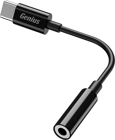 Adapter audio Genius ACC-C100, USB-C në 3.5mm, stereo, i zi