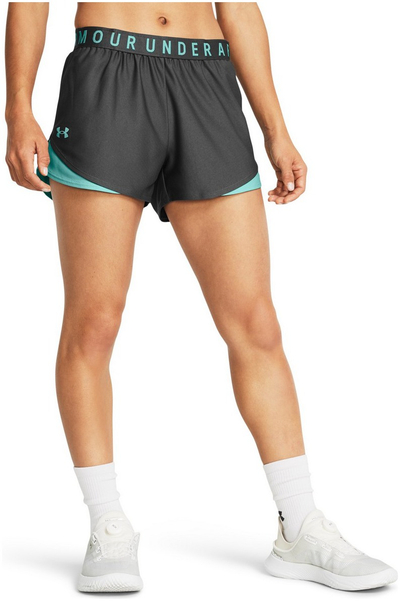 Pantallona të shkurtra sport Under Armour Play Up 3.0, poliestër, gri me jeshile