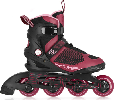 Patina inline Spokey Revo, rrota 80 mm, kushineta ABEC-7, të kuqe e zeza, nr EU 40