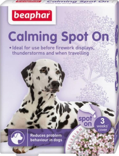 Смирувачки капки за кучиња Beaphar Calming Spot On, со валеријана, долготраен ефект