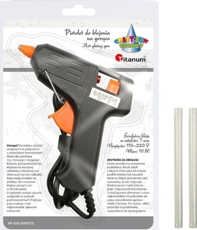 Pistoletë ngjitësi të nxehtë Titanum Craft-Fun, 10W, 7 mm, me 2 shkopinj