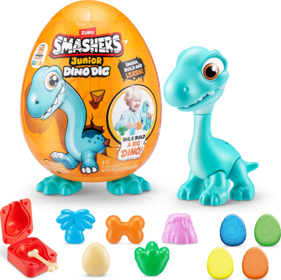 Lodër kreative Zuru Smashers Junior Dino Egg Large, set dinozaur, plastelinë shumëngjyrëshe