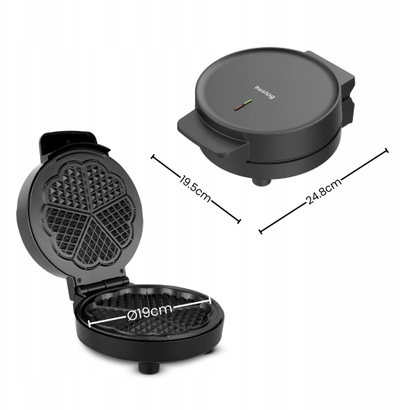 Aparat për waffle Mentor HUS1043, 1200W, veshje jo ngjitëse, i zi
