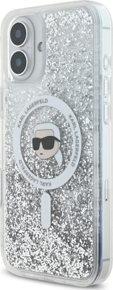Mbulesë telefoni Karl Lagerfeld KLHMP16SLGKISGH, për iPhone 16 6.1", MagSafe, transparente me shkëlqim