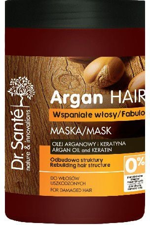 Maskë flokësh Dr. Santé Argan Oil and Keratin, krem për flokë të dëmtum, 1L