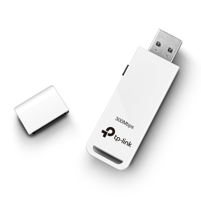 Адаптер Ви-Фи TP-Link TL-WN821N, N300, 2.4GHz, USB, бел