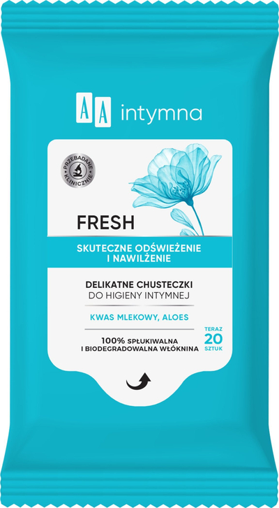 Peceta intime AA Intimate Fresh Delicate, për higjenë intime, 20 copë