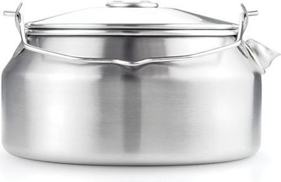 Çajnik GSI Outdoors Glacier, 1L, çelik inox, dorezë palosëse, argjendtë