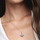 Pendant për qafore Pandora, i argjendtë/transparent/zi