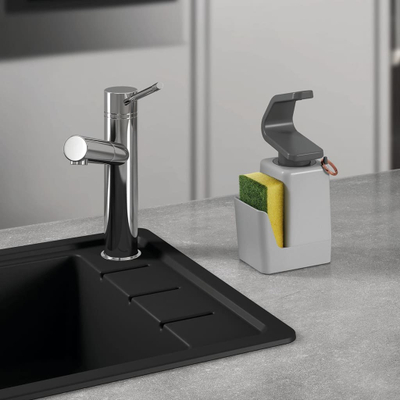 Dozues sapuni Metaltex Soap-Tex, me mbajtëse sfungjeri, plastik, gri