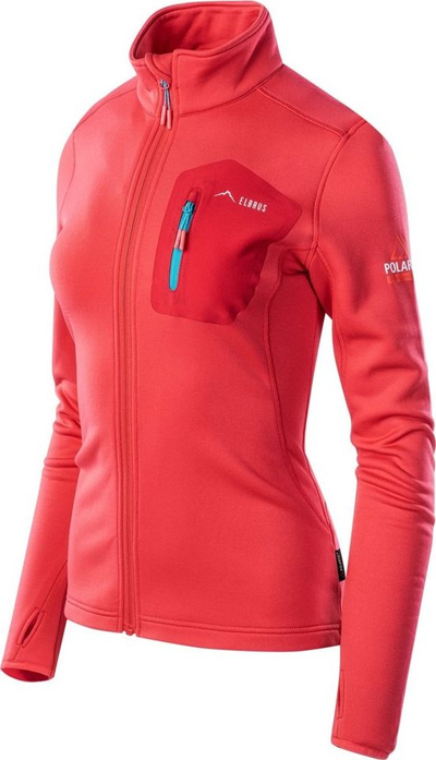 Bluzë sportive Elbrus Emino Polartec, për goca, me zinxhir të plotë, e kuqe
