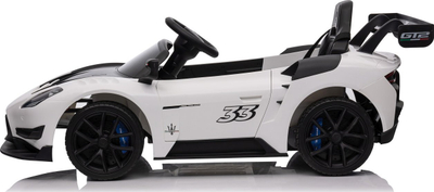Makinë elektrike për kalamaj Maserati MC20 GT2, 2 motorë, telekomandë 2.4 GHz, e bardhë