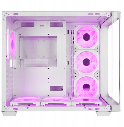 Kuti kompjuteri Rampage LOOPY, ATX Mid Tower, ARGB me telekomandë, xham i temperuar, e bardhë