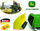 Pastrues lodër Rolly Toys John Deere Sweeper, me kontejner mbledhës, jeshil
