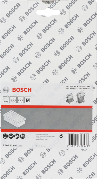 Filtër sheshtë Bosch 2607432041 GAS 35 55, poliestër PES, portokalli e bardhë