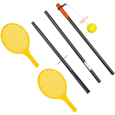 Set tenisi për kopsht Enero Ground Swingball Rotor Spin, 145 cm, 2 raketa plastike, i verdhë