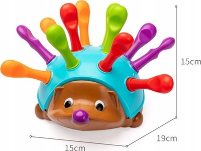 Lodër edukative Montessori “Hedgehog With Spikes Sorter”, për mësim ngjyrash edhe numrash, shumëngjyrëshe
