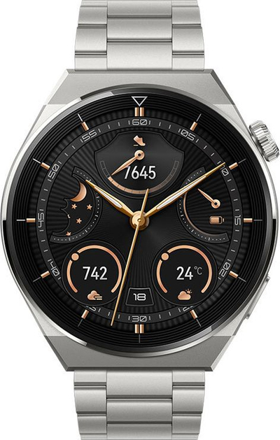 Ora inteligjente Huawei Watch GT 3 Pro 46mm, ekran 1.43" AMOLED, GPS, ngjyrë argjendt