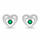 Set Varëse dhe vathë për femra Brilio Silver Hearts with Green Zircons SET295WG