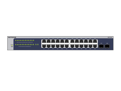 Switch i menaxhuar Netgear GS724Tv6, 26 porte, Gigabit, blu
