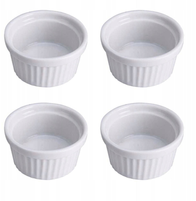 Set pjatash të vogla porcelani Excellent Houseware, 4 copë, 0.1L, të bardha