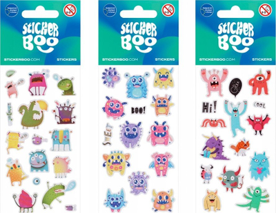 Декоративни стикери STICKER BOO Monsters 2, 7x18cm, повеќебојни