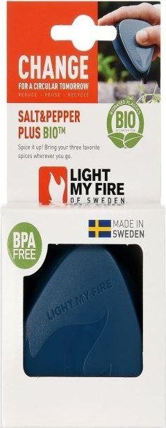 Kuti për erëza Light My Fire Salt and Pepper Plus BIO, 3 ndarje, hazy blue