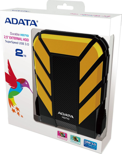 Adata HD710 Pro Надворешен Хард Диск, 2 TB, Жолт
