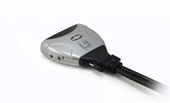 KVM прекинувач LevelOne 2-портен USB DVI, резолуција 1920x1200, со аудио