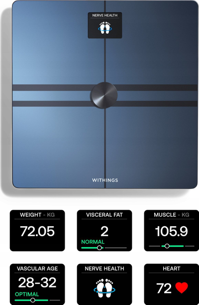 Peshore inteligjente Withings Body Smart, Wi‑Fi Bluetooth, analizë trupi, ngjyrë e zezë