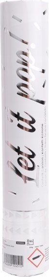 Top konfeti Let It Pop, 28 cm, konfeti argjendi