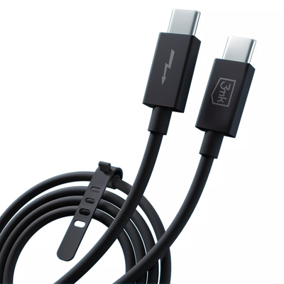 Kabllo 3MK Hyper ThunderBolt, 240W, 1.0m, e zezë