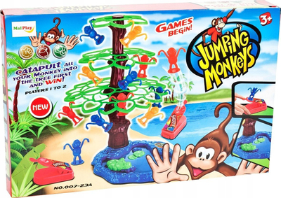 Lojë tavoline MalPlay Jumping Monkeys, për 2 veta, për kalamaj 3+ vjeç, shumëngjyrëshe