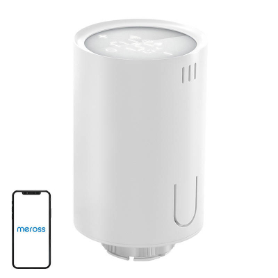 Termostat radiatorik smart Meross MTS150HHK, WiFi, HomeKit starter kit, i bardhë