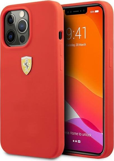 Kapak telefoni Ferrari Hardcase për iPhone 13 Pro Max, silikon, i kuq