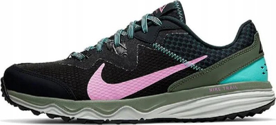 Atlete trail Nike Juniper Trail për goca, taban gome, amortizim i lehtë, të zeza