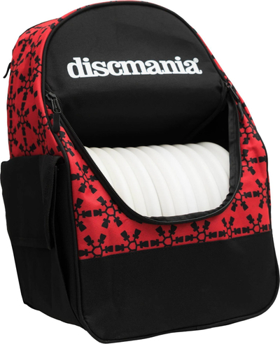 Çantë shpine Discmania Fanatic Go, për disc golf, xhepa anësorë, e kuqe e zezë