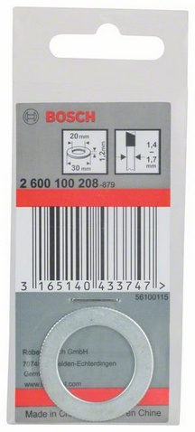 Unazë zvogëluese për sharrë rrethore Bosch 2600100208, 30 x 20 x 1.2mm, metalike