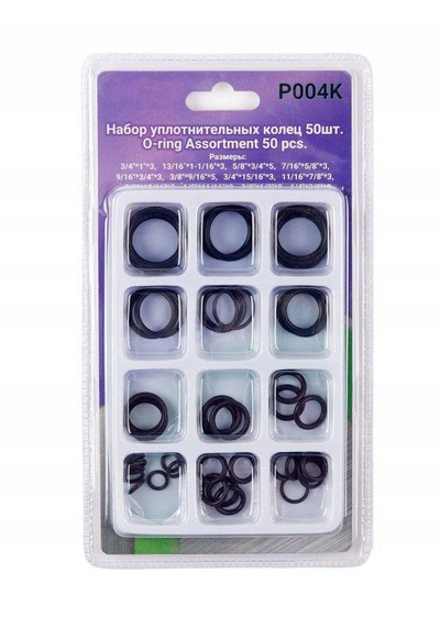 Set unaza gome O-ring KRAFT&DELE P004K, 50 copë, të zeza