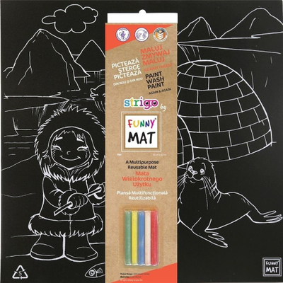 Tapet vizatimi Funny Mat, i ripërdorshëm, i zi mat, për fëmijë