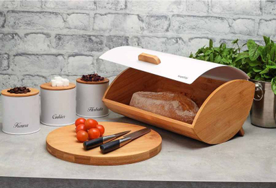 Set kuzhine KonigHOFFER Bamboo, kashtë buke bambuje, 3 ena metalike, e bardhë natyrale