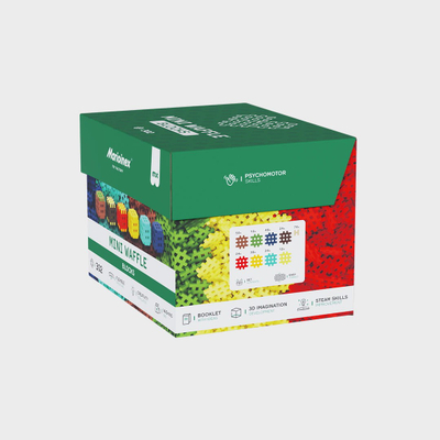 Lodër konstruktore Marioinex Mini Waffle Blocks, 302 copë, shumëngjyrëshe