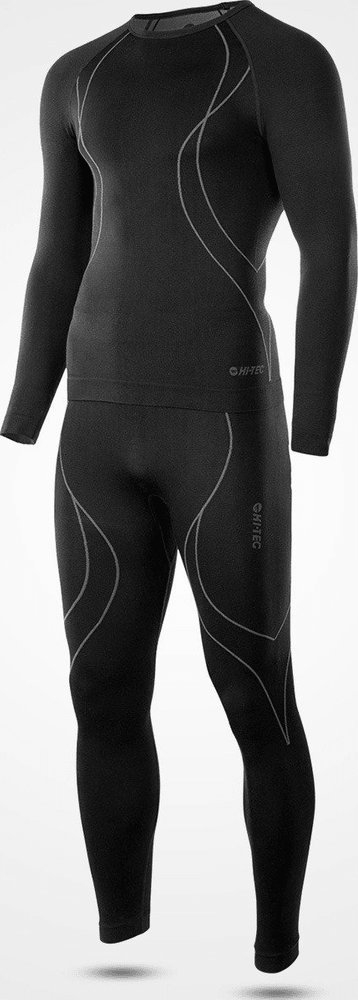 Veshje të brendshme termike Hi-Tec Ikar Set M, tharje e shpejtë, elastike, blu navy