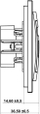 Prizë murale Karlik 7DGFK, SAT + RJ45 1x, silver metallic